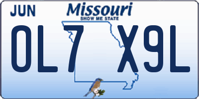 MO license plate OL7X9L