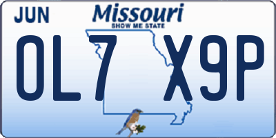 MO license plate OL7X9P
