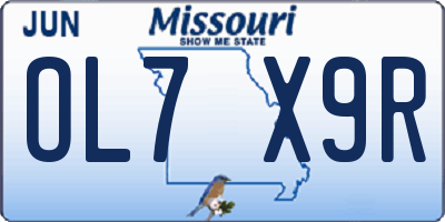 MO license plate OL7X9R