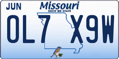 MO license plate OL7X9W