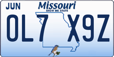 MO license plate OL7X9Z