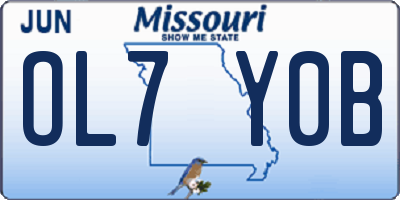 MO license plate OL7Y0B
