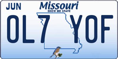 MO license plate OL7Y0F