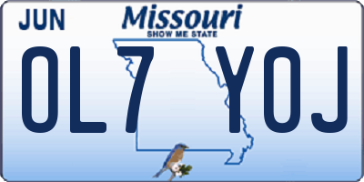 MO license plate OL7Y0J