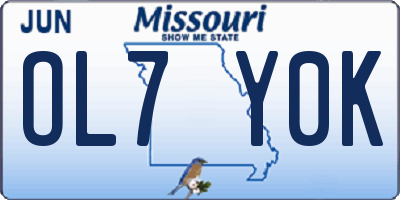 MO license plate OL7Y0K