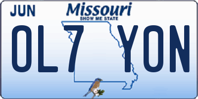 MO license plate OL7Y0N