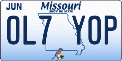 MO license plate OL7Y0P