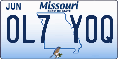 MO license plate OL7Y0Q