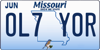 MO license plate OL7Y0R