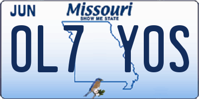 MO license plate OL7Y0S