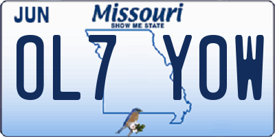 MO license plate OL7Y0W