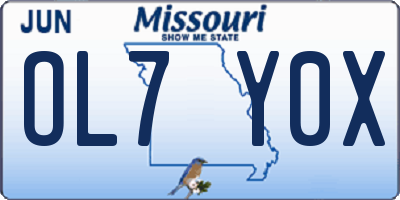 MO license plate OL7Y0X