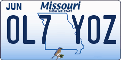 MO license plate OL7Y0Z