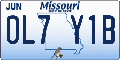 MO license plate OL7Y1B