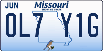MO license plate OL7Y1G