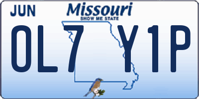 MO license plate OL7Y1P