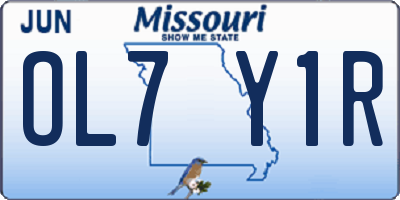 MO license plate OL7Y1R