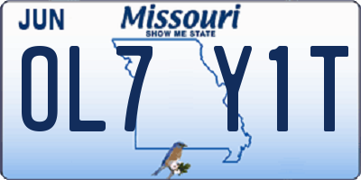 MO license plate OL7Y1T