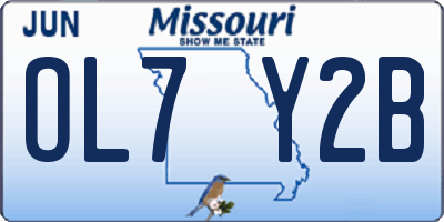 MO license plate OL7Y2B