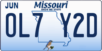 MO license plate OL7Y2D