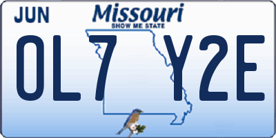 MO license plate OL7Y2E