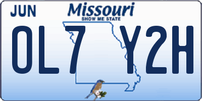 MO license plate OL7Y2H