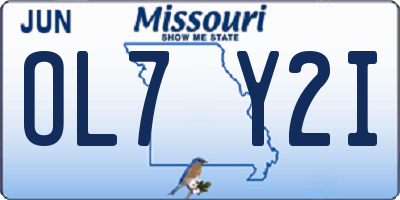 MO license plate OL7Y2I