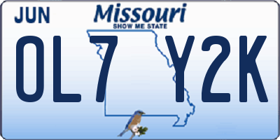 MO license plate OL7Y2K