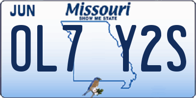 MO license plate OL7Y2S