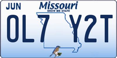 MO license plate OL7Y2T