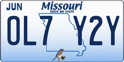 MO license plate OL7Y2Y