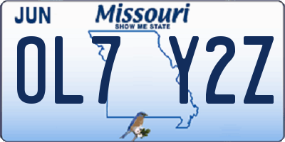 MO license plate OL7Y2Z