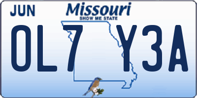MO license plate OL7Y3A