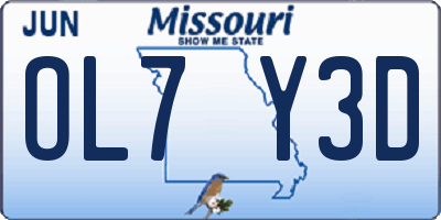 MO license plate OL7Y3D