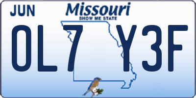 MO license plate OL7Y3F