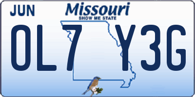 MO license plate OL7Y3G