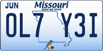 MO license plate OL7Y3I