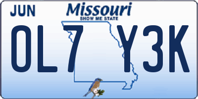 MO license plate OL7Y3K