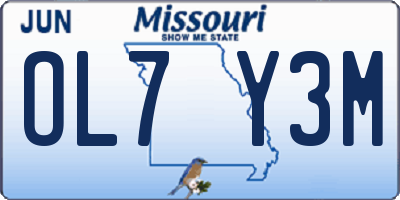 MO license plate OL7Y3M