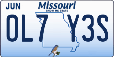 MO license plate OL7Y3S