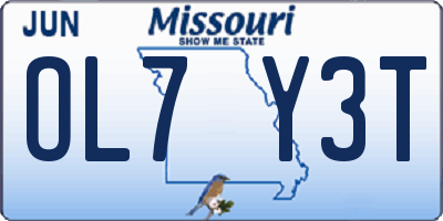 MO license plate OL7Y3T