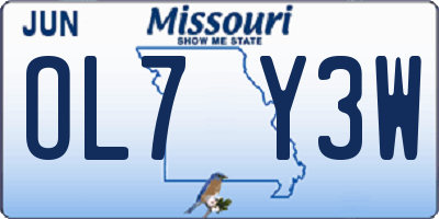 MO license plate OL7Y3W