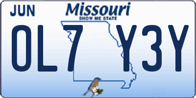MO license plate OL7Y3Y