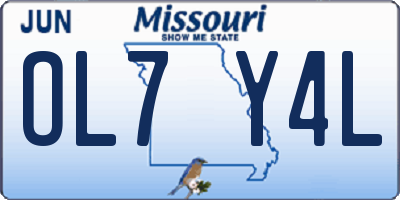 MO license plate OL7Y4L