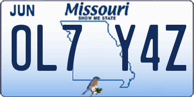 MO license plate OL7Y4Z