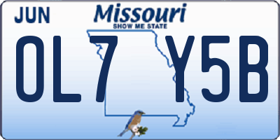 MO license plate OL7Y5B