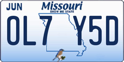 MO license plate OL7Y5D