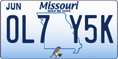 MO license plate OL7Y5K