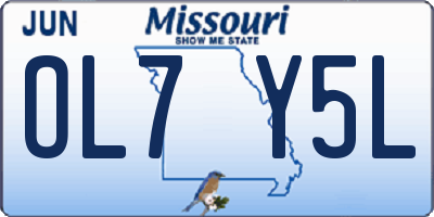 MO license plate OL7Y5L