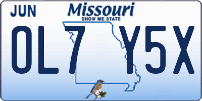 MO license plate OL7Y5X